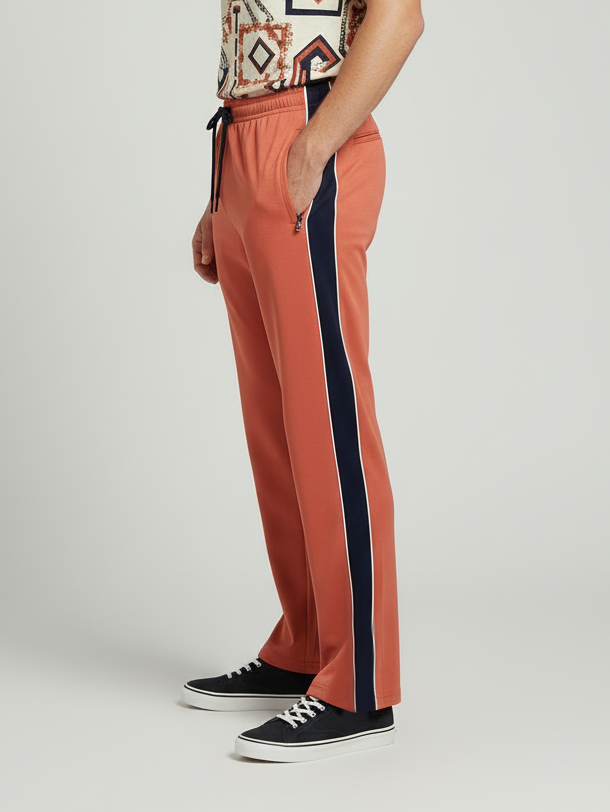 Stylish Regular Fit Single Jersey Summer Trouser For Men-Rust Orange-NST08