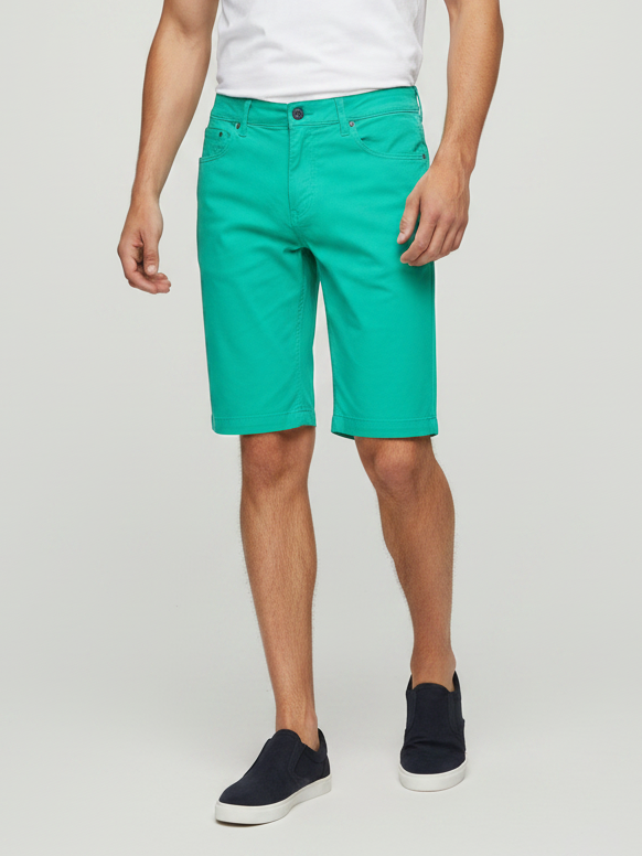 Stylish Cotton Short For Men-Cyan Blue-BE7862