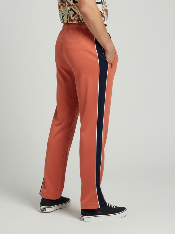 Stylish Regular Fit Single Jersey Summer Trouser For Men-Rust Orange-NST08